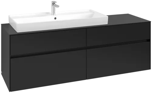 VILLEROY BOCH Toaletní skříňka Collaro, 4 výsuvy, 1600 x 548 x 500 mm, Volcano Black / Volcano Black #C02900VL