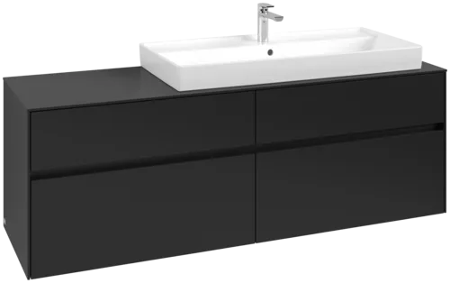 VILLEROY BOCH Toaletní skříňka Collaro, 4 výsuvy, 1600 x 548 x 500 mm, Volcano Black / Volcano Black #C03000VL