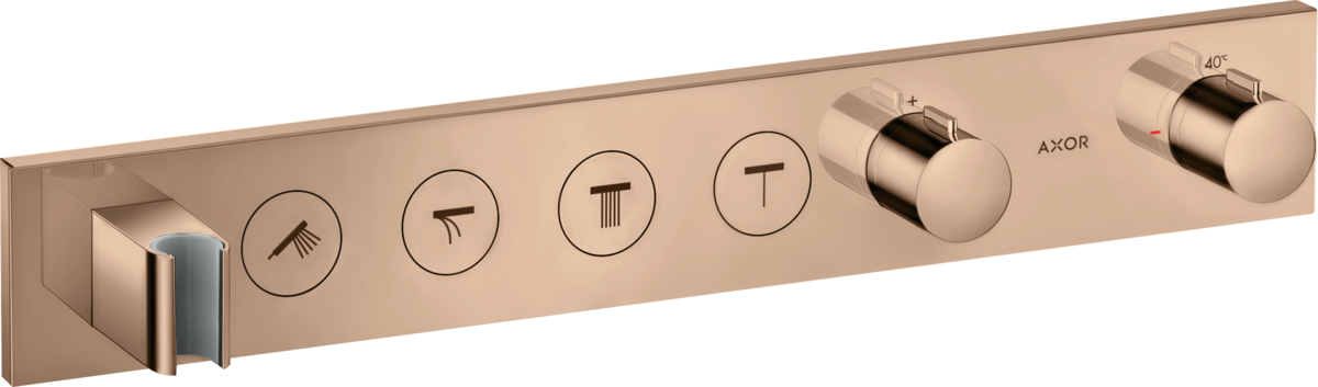 HANSGROHE AXOR ShowerSolutions termostat pod omítku Select 600/90, 4 funkce #18357300 - Polished Red Gold