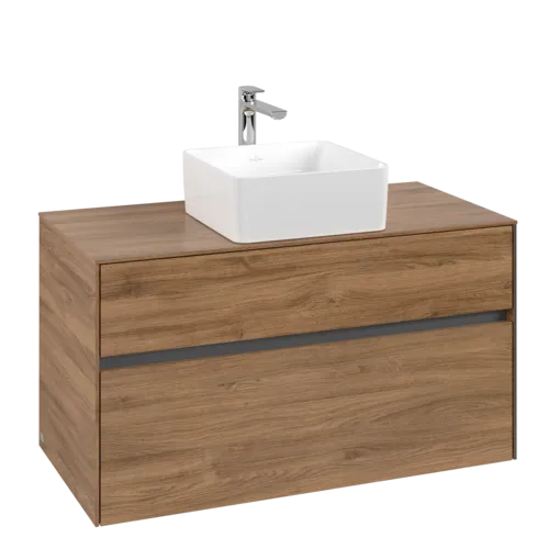 VILLEROY BOCH Toaletní skříňka Collaro, 2 výsuvy, 1000 x 548 x 500 mm, dub Kansas #C03800RH