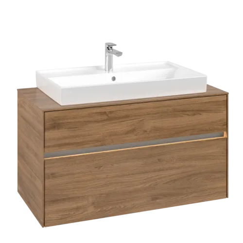 VILLEROY BOCH Umyvadlová skříňka Collaro, s osvětlením, 2 výsuvy, 1000 x 548 x 500 mm, dub Kansas #C020B0RH