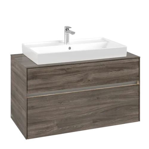 VILLEROY BOCH Umyvadlová skříňka Collaro, s osvětlením, 2 výsuvy, 1000 x 548 x 500 mm, dub kamenný #C020B0RK