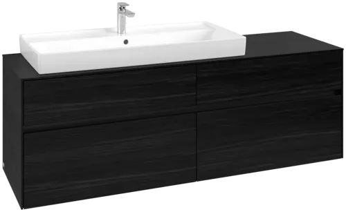 VILLEROY BOCH Toaletní skříňka Collaro, s osvětlením, 4 výsuvy, 1600 x 548 x 500 mm, černý dub / černý dub #C029B0AB