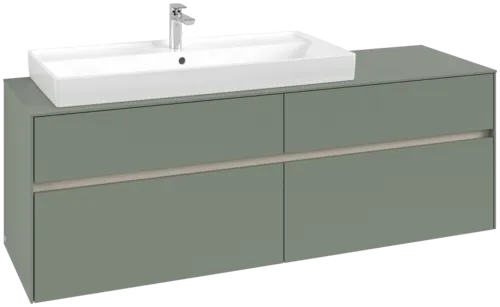VILLEROY BOCH Toaletní skříňka Collaro, s osvětlením, 4 výsuvy, 1600 x 548 x 500 mm, Soft Green / Soft Green #C029B0AF