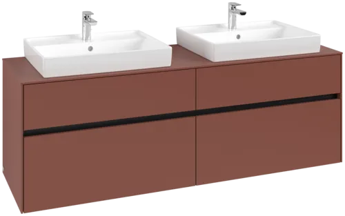 VILLEROY BOCH Toaletní skříňka Collaro, 4 výsuvy, 1600 x 548 x 500 mm, Vínově červená / Vínově červená #C02400AH