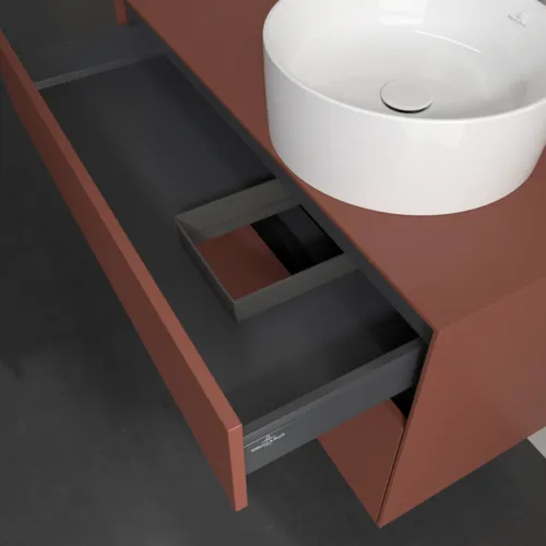 VILLEROY BOCH Toaletní skříňka Collaro, 2 výsuvy, 1000 x 548 x 500 mm, vínově červená / vínově červená #C04000AH, obrázek 7
