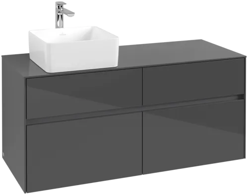 VILLEROY BOCH Collaro toaletní skříňka, 4 výsuvy, 1200 x 548 x 500 mm, lesklá šedá / lesklá šedá #C04200FP