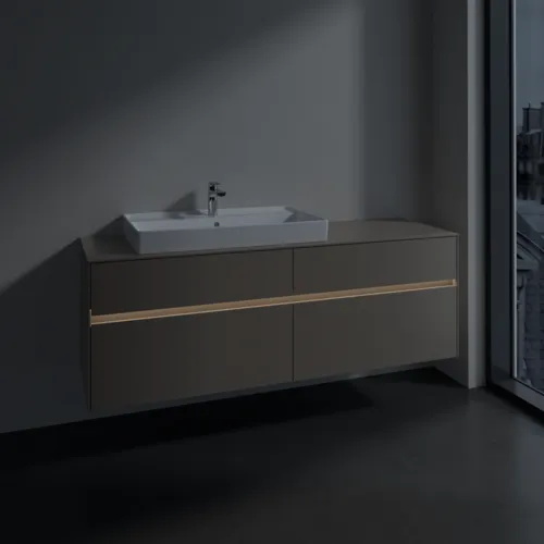 VILLEROY BOCH Toaletní skříňka Collaro, s osvětlením, 4 výsuvy, 1600 x 548 x 500 mm, taupe / taupe #C026B0VM, obrázek 5