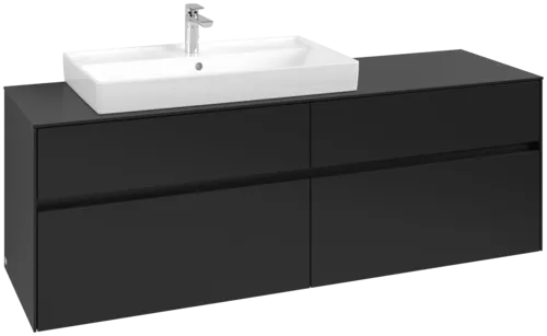 VILLEROY BOCH Toaletní skříňka Collaro, s osvětlením, 4 výsuvy, 1600 x 548 x 500 mm, Volcano Black / Volcano Black #C026B0VL