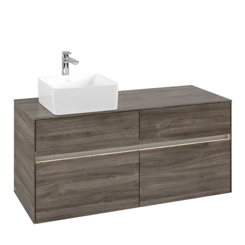 VILLEROY BOCH Umyvadlová skříňka Collaro, s osvětlením, 4 výsuvy, 1200 x 548 x 500 mm, dub kamenný #C042B0RK