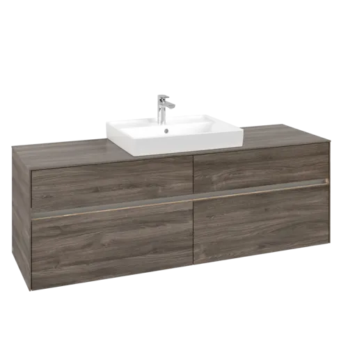 VILLEROY BOCH Umyvadlová skříňka Collaro, s osvětlením, 4 výsuvy, 1600 x 548 x 500 mm, dub kamenný #C025B0RK