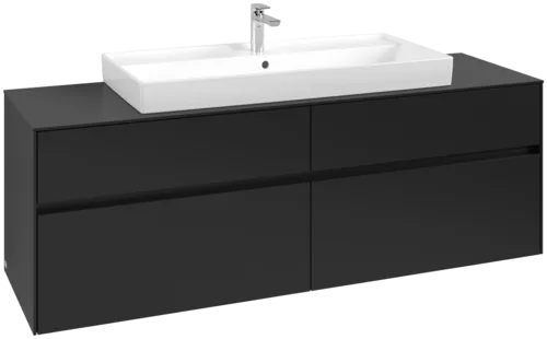 VILLEROY BOCH Toaletní skříňka Collaro, 4 výsuvy, 1600 x 548 x 500 mm, Volcano Black / Volcano Black #C03100VL
