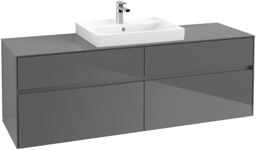 VILLEROY BOCH Toaletní skříňka Collaro, 4 výsuvy, 1600 x 548 x 500 mm, lesklá šedá / lesklá šedá #C02500FP