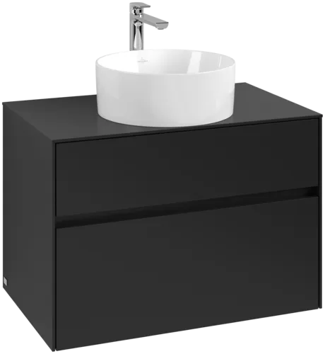 VILLEROY BOCH Toaletní skříňka Collaro, s osvětlením, 2 výsuvy, 800 x 548 x 500 mm, Volcano Black / Volcano Black #C037B0VL
