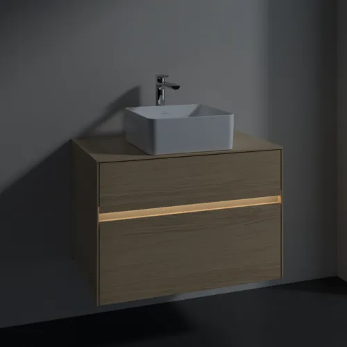 VILLEROY BOCH Toaletní skříňka Collaro, s osvětlením, 2 výsuvy, 800 x 548 x 500 mm, severský dub / severský dub #C037B0VJ, obrázek 5
