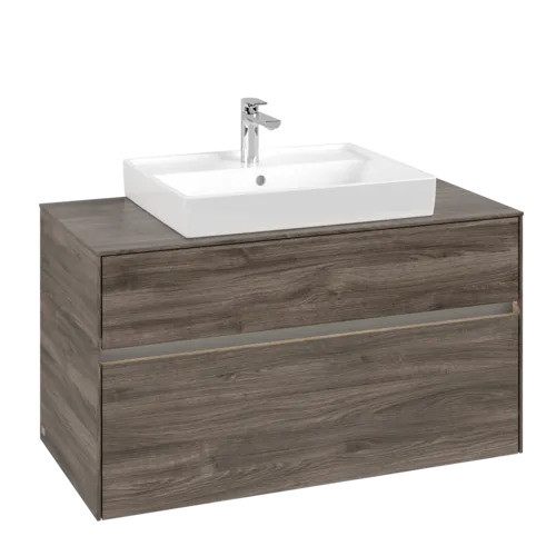 VILLEROY BOCH Umyvadlová skříňka Collaro, s osvětlením, 2 výsuvy, 1000 x 548 x 500 mm, dub kamenný #C019B0RK