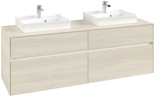 VILLEROY BOCH Toaletní skříňka Collaro, s osvětlením, 4 výsuvy, 1600 x 548 x 500 mm, bílý dub / bílý dub #C021B0AA