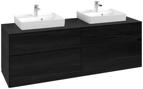 VILLEROY BOCH Toaletní skříňka Collaro, s osvětlením, 4 výsuvy, 1600 x 548 x 500 mm, černý dub / černý dub #C021B0AB