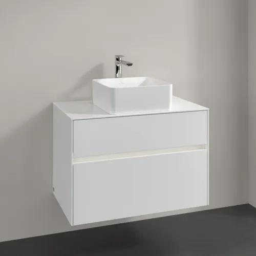 VILLEROY BOCH Toaletní skříňka Collaro, s osvětlením, 2 výsuvy, 800 x 548 x 500 mm, lesklá bílá / lesklá bílá #C037B0DH, obrázek 2
