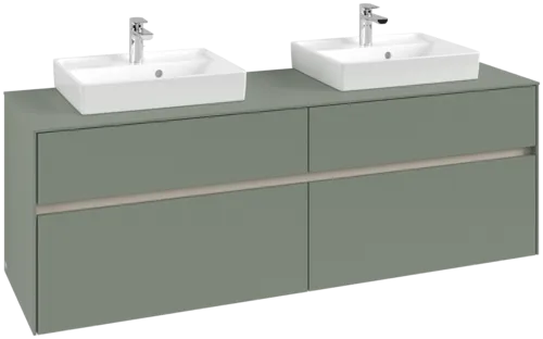 VILLEROY BOCH Toaletní skříňka Collaro, s osvětlením, 4 výsuvy, 1600 x 548 x 500 mm, Soft Green / Soft Green #C021B0AF