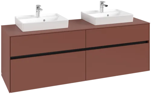 VILLEROY BOCH Toaletní skříňka Collaro, s osvětlením, 4 výsuvy, 1600 x 548 x 500 mm, Vínově červená / Vínově červená #C021B0AH