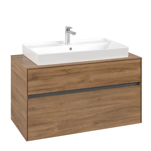 VILLEROY BOCH Toaletní skříňka Collaro, 2 výsuvy, 1000 x 548 x 500 mm, dub Kansas #C02000RH