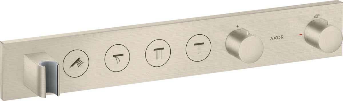 HANSGROHE AXOR ShowerSolutions Modul termostatu Select 600/90 pod omítku, komplet, 4 funkce #18357820 - kartáčovaný nikl