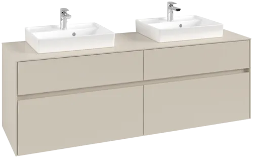 VILLEROY BOCH Toaletní skříňka Collaro, 4 výsuvy, 1600 x 548 x 500 mm, Cashmere Grey / Cashmere Grey #C02100VN