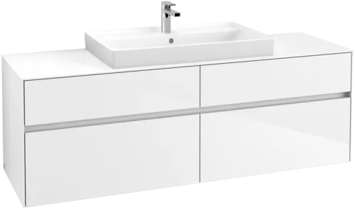 VILLEROY BOCH Toaletní skříňka Collaro, 4 výsuvy, 1600 x 548 x 500 mm, lesklá bílá / lesklá bílá #C02800DH