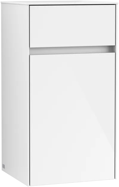 VILLEROY BOCH Boční skříňka Collaro, 1 dvířka, 1 zásuvka, 404 x 748 x 349 mm, lesklá bílá / lesklá bílá #C03200DH