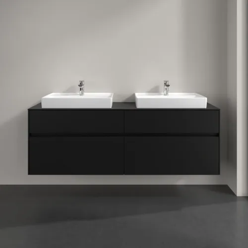 VILLEROY BOCH Toaletní skříňka Collaro, 4 výsuvy, 1600 x 548 x 500 mm, Volcano Black / Volcano Black #C02400VL, obrázek 3