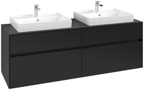 VILLEROY BOCH Toaletní skříňka Collaro, 4 výsuvy, 1600 x 548 x 500 mm, Volcano Black / Volcano Black #C02400VL