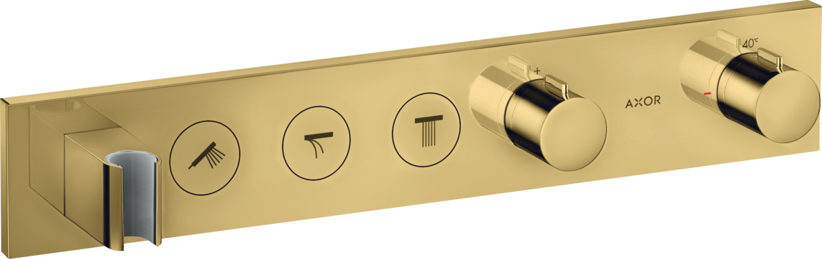 HANSGROHE AXOR ShowerSolutions Modul termostatu Select 530/90 s podomítkovou instalací, pro 3 spotřebiče #18356990 - leštěný vzhled zlata