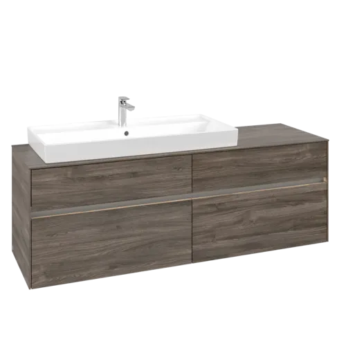 VILLEROY BOCH Umyvadlová skříňka Collaro, s osvětlením, 4 výsuvy, 1600 x 548 x 500 mm, dub kamenný #C029B0RK
