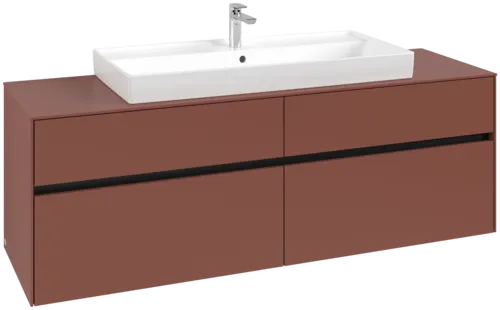 VILLEROY BOCH Toaletní skříňka Collaro, 4 výsuvy, 1600 x 548 x 500 mm, Vínově červená / Vínově červená #C03100AH