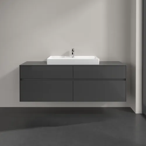 VILLEROY BOCH Toaletní skříňka Collaro, 4 výsuvy, 1600 x 548 x 500 mm, lesklá šedá / lesklá šedá #C02800FP, obrázek 3