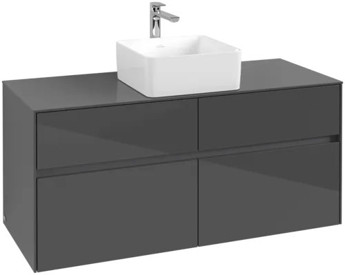 VILLEROY BOCH Collaro toaletní skříňka, 4 výsuvy, 1200 x 548 x 500 mm, lesklá šedá / lesklá šedá #C04100FP