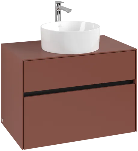 VILLEROY BOCH Toaletní skříňka Collaro, s osvětlením, 2 výsuvy, 800 x 548 x 500 mm, Vínově červená / Vínově červená #C037B0AH