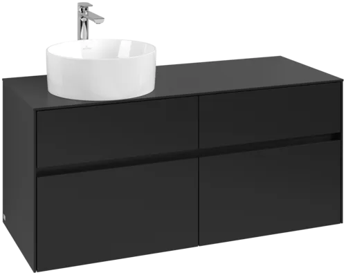 VILLEROY BOCH Toaletní skříňka Collaro, s osvětlením, 4 výsuvy, 1200 x 548 x 500 mm, Volcano Black / Volcano Black #C042B0VL