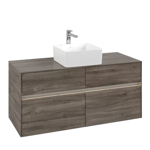 VILLEROY BOCH Umyvadlová skříňka Collaro, s osvětlením, 4 výsuvy, 1200 x 548 x 500 mm, dub kamenný #C041B0RK