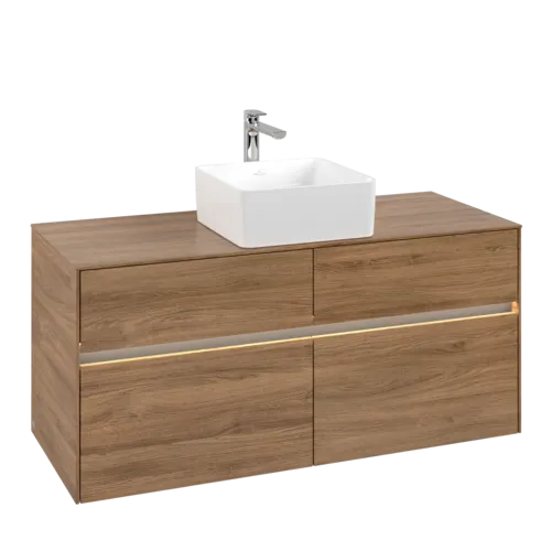 VILLEROY BOCH Umyvadlová skříňka Collaro, s osvětlením, 4 výsuvy, 1200 x 548 x 500 mm, dub Kansas #C041B0RH