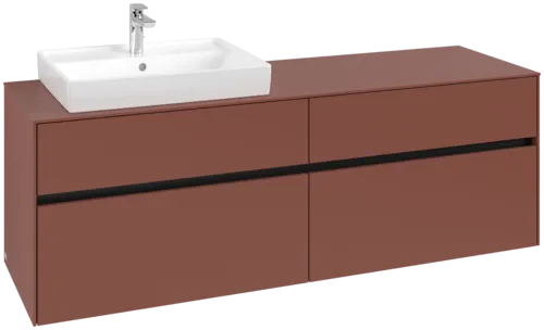 VILLEROY BOCH Toaletní skříňka Collaro, s osvětlením, 4 výsuvy, 1600 x 548 x 500 mm, Vínově červená / Vínově červená #C022B0AH