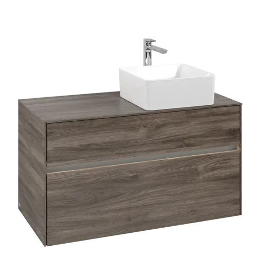 VILLEROY BOCH Umyvadlová skříňka Collaro, s osvětlením, 2 výsuvy, 1000 x 548 x 500 mm, dub kamenný #C040B0RK
