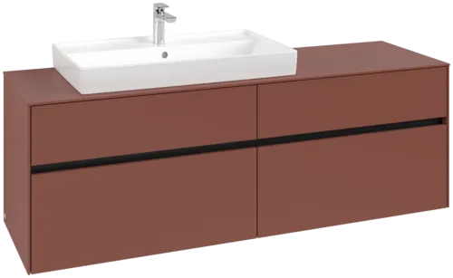 VILLEROY BOCH Toaletní skříňka Collaro, 4 výsuvy, 1600 x 548 x 500 mm, Vínově červená / Vínově červená #C02600AH
