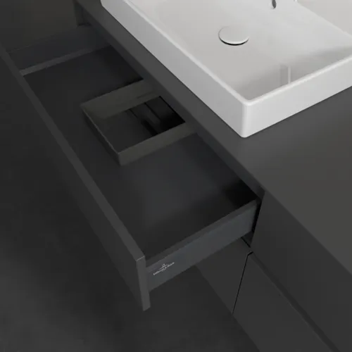 VILLEROY BOCH Toaletní skříňka Collaro, 4 výsuvy, 1600 x 548 x 500 mm, grafitová / grafitová #C02200VR, obrázek 7