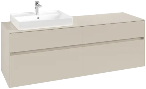 VILLEROY BOCH Toaletní skříňka Collaro, 4 výsuvy, 1600 x 548 x 500 mm, Cashmere Grey / Cashmere Grey #C02200VN
