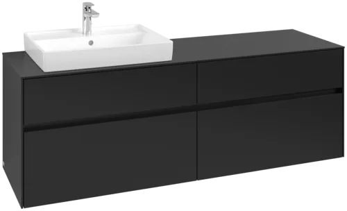 VILLEROY BOCH Toaletní skříňka Collaro, 4 výsuvy, 1600 x 548 x 500 mm, Volcano Black / Volcano Black #C02200VL