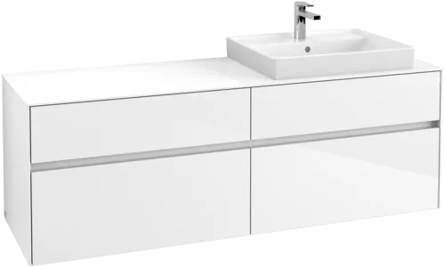 VILLEROY BOCH Toaletní skříňka Collaro, s osvětlením, 4 výsuvy, 1600 x 548 x 500 mm, lesklá bílá / lesklá bílá #C023B0DH