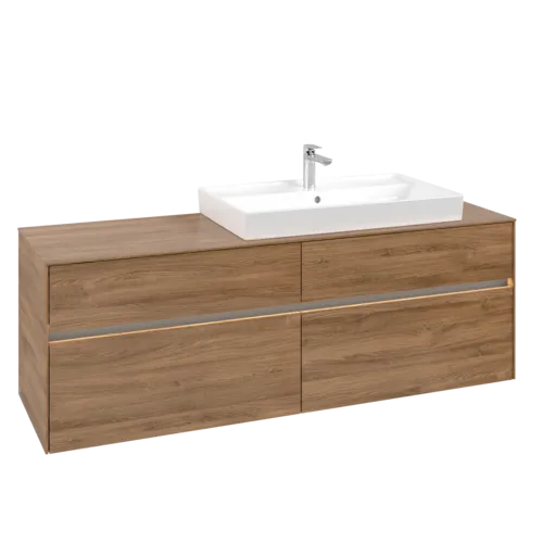 VILLEROY BOCH Toaletní skříňka Collaro, s osvětlením, 4 výsuvy, 1600 x 548 x 500 mm, dub Kansas #C027B0RH