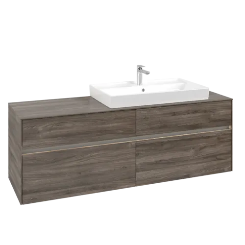 VILLEROY BOCH Umyvadlová skříňka Collaro, s osvětlením, 4 výsuvy, 1600 x 548 x 500 mm, dub kamenný #C027B0RK